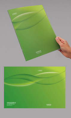 绿色清新弧线科技封面
