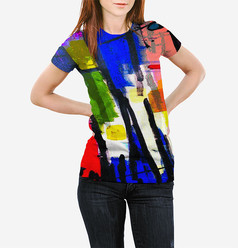 时尚创意油画抽象系列T恤衬衫设计
