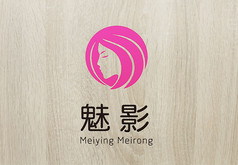粉色鲜艳魅影美容logo