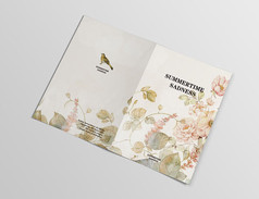 花鸟中国风淡雅艺术笔记本封面