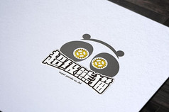 可爱齿轮熊猫logo