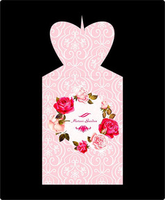 浪漫玫瑰喜糖盒设计