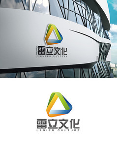 三色三角文化logo