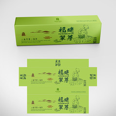 简约高档翠绿色绿茶包装设计