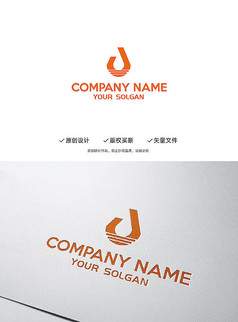 创意灯饰字母J造型企业标志