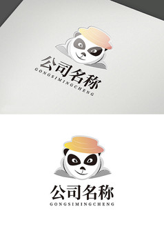原创创意绅士熊猫logo