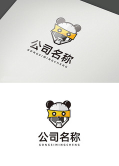 原创面具酷熊猫logo
