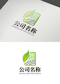 清新叶子线条企业标识logo