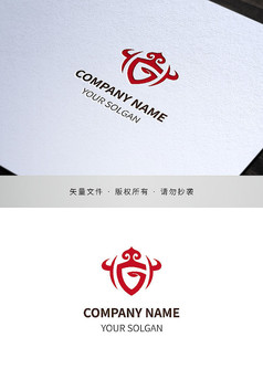 蒙古元素字母G标识logo设计