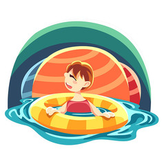 练习游泳的小孩插画元素