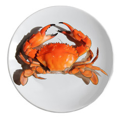 手绘食物螃蟹中秋元素