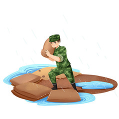 台风暴雨防洪防汛消防战士抢险素材