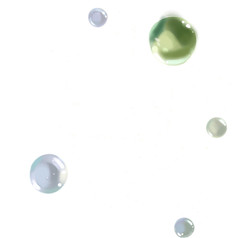 绿色气泡手绘插画元素
