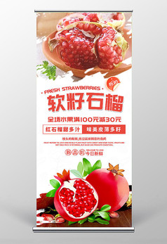 软籽石榴水果促销宣传易拉宝设计
