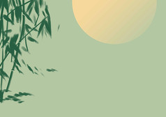 绿色竹子太阳背景图