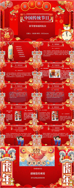 传统节日春节礼仪ppt模板