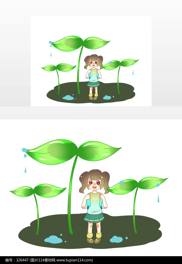 雨水植物儿童