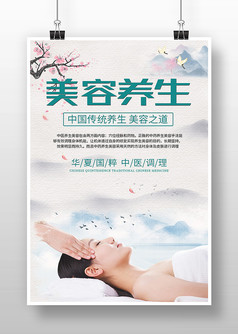中国风传统美容养生海报
