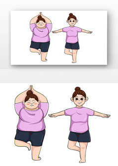 世界减肥女孩瑜伽减肥胖瘦对比