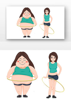 世界减肥日卡通人物对比