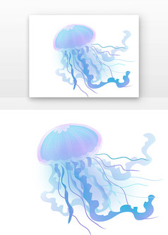 水母海洋生物蓝色水母