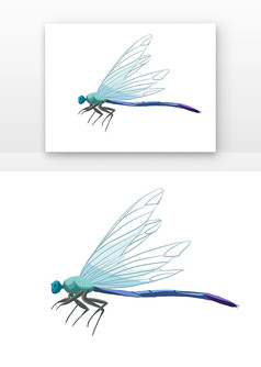 蓝色蜻蜓元素