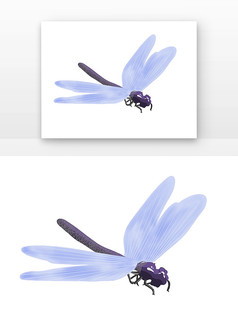 紫色蜻蜓元素