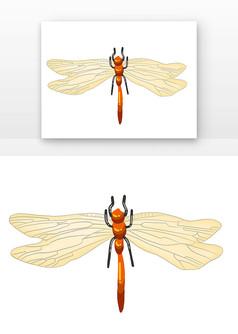 橘色蜻蜓元素