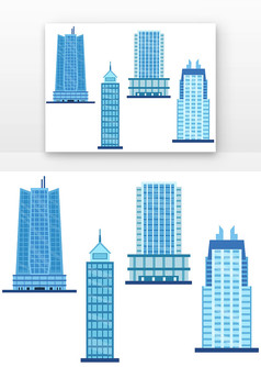 香港标志建筑蓝色建筑群高楼