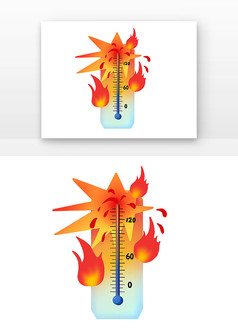 高温的温度计夏季冒火的温度计