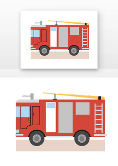 消防车矢量卡通元素
