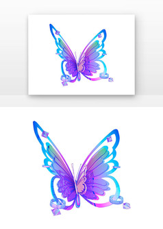 3d酸性蝴蝶蓝紫色昆虫蝴蝶