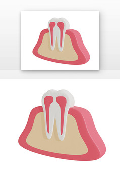 全国爱牙日3D牙白色健康牙齿口腔牙神经