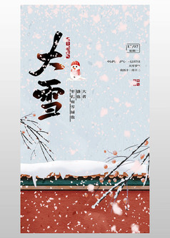 大雪节气手机竖版视频海报模板