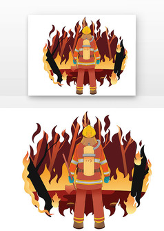 森林消防主题插画元素