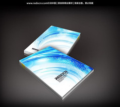蓝色晶莹曲线画册封面