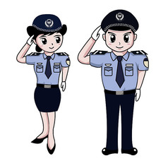 警察图片卡通敬礼图片