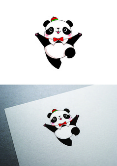 卡通公熊猫图标LOGO