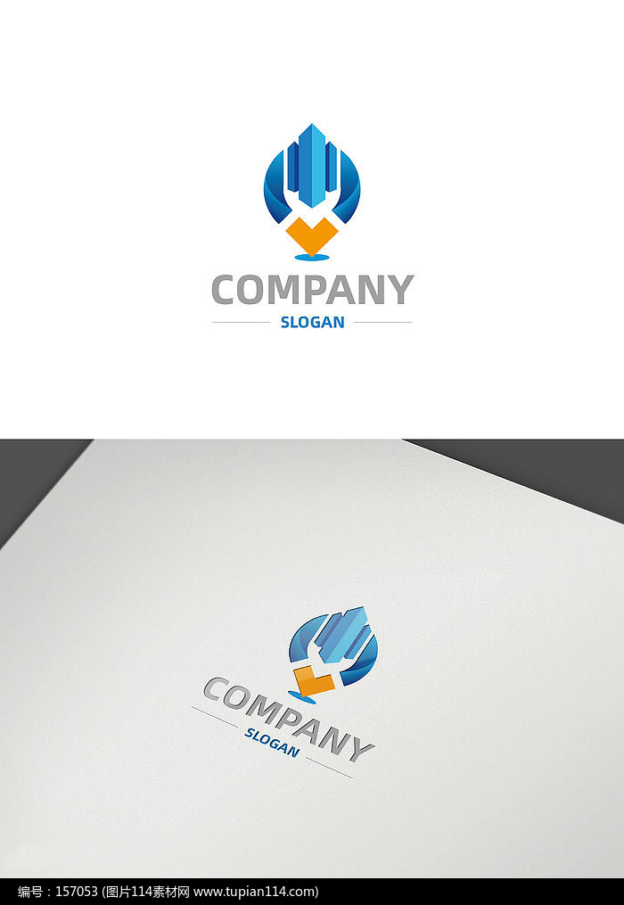 创意建筑定位数据科技logo