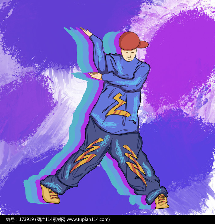 路边街舞插画