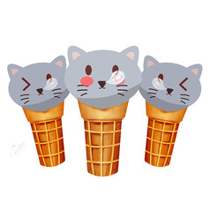 夏日下猫咪冰淇淋