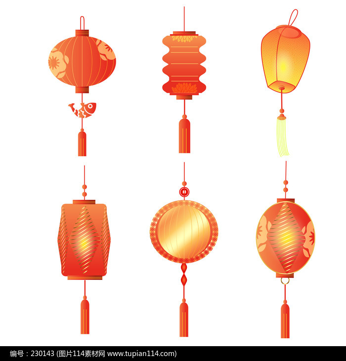 金线微立体灯笼中国风新年