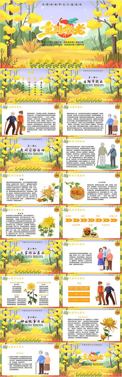 卡通风传统节日之重阳节PPT模板