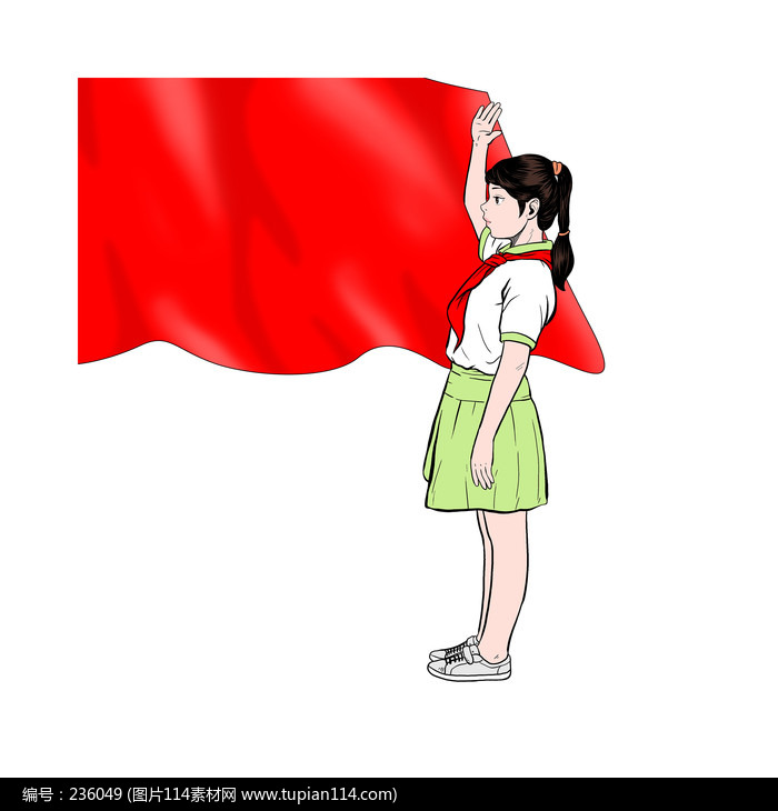 敬礼的少先队员