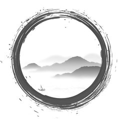 水墨古风山水边框
