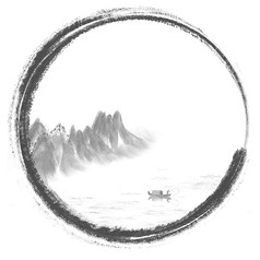 水墨古风山水边框