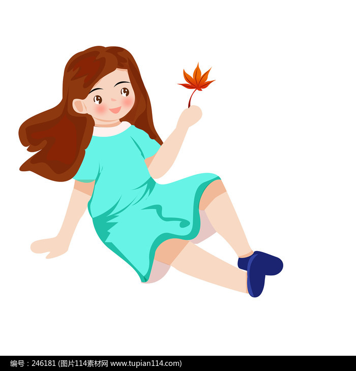枫叶的小女孩
