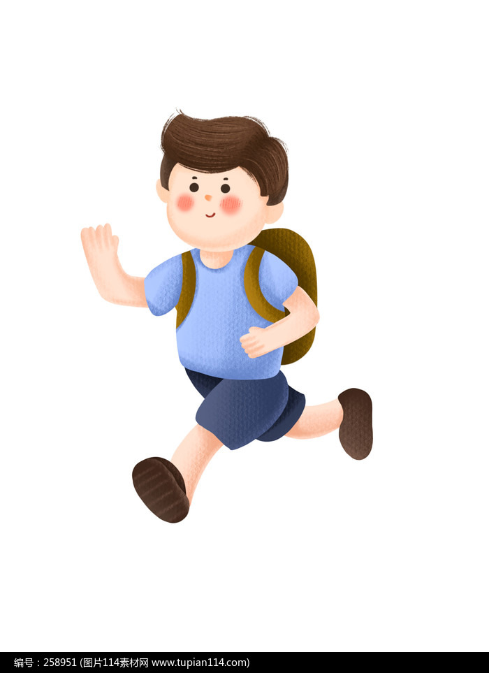 短发奔跑可爱小男孩