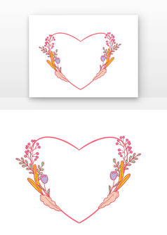 爱心边框1鲜花装饰心形边框