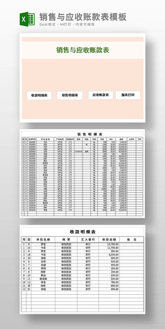 销售与应收账款表模板